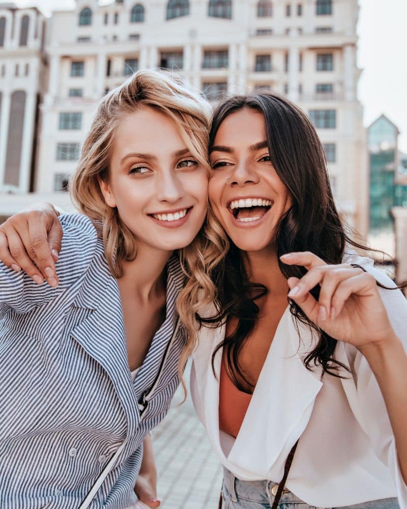 two women taking a selfie happy lansdowne-dentistry-by-design