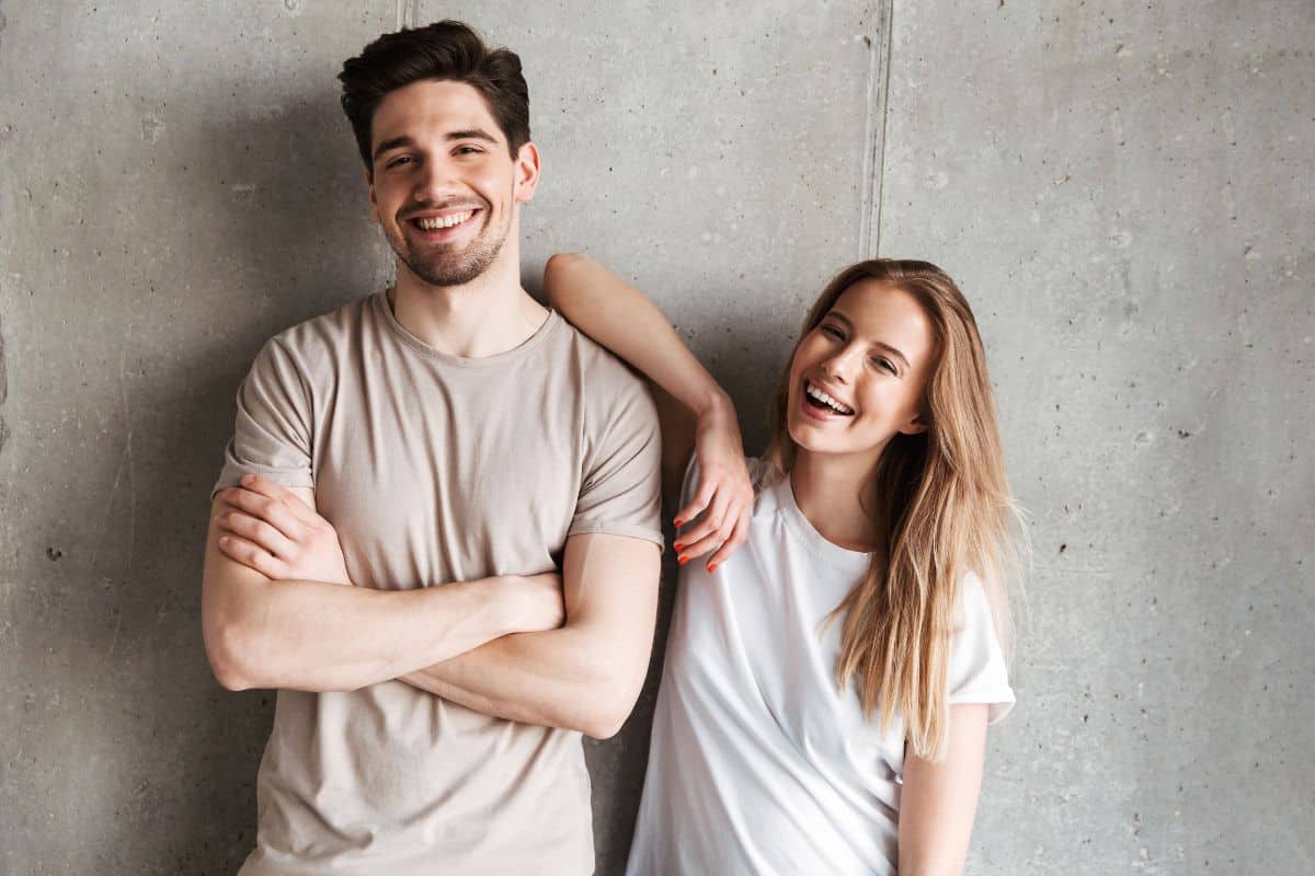Man and woman laughing lansdowne dentistry by design